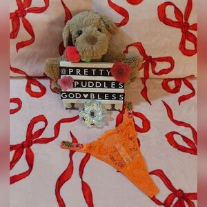 🌺 VS Very Sexy Tropical Shine Strap Lace Thong Panty 🌺